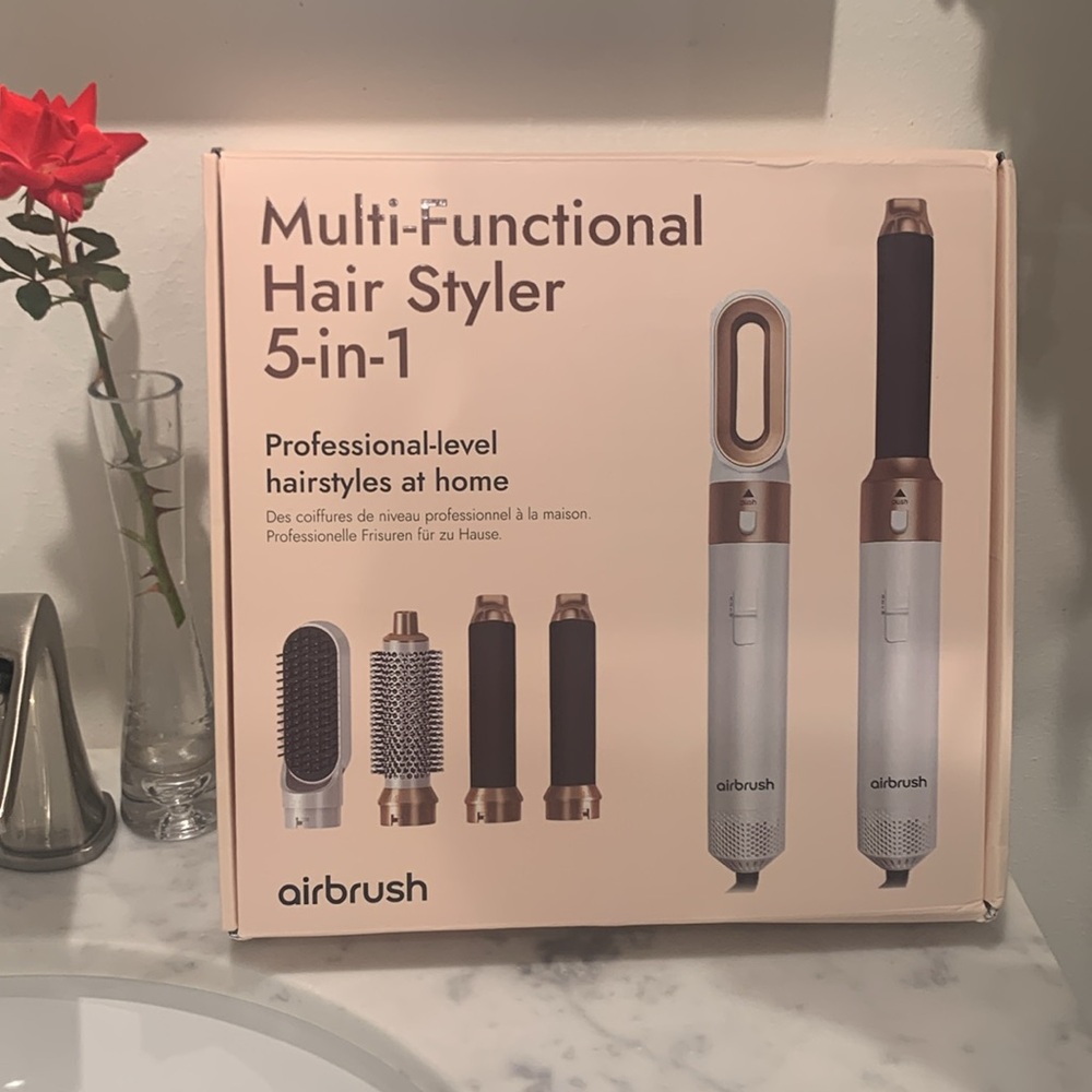 Gold and White Hair Styling Set: 5 in 1 Multi-functional styler